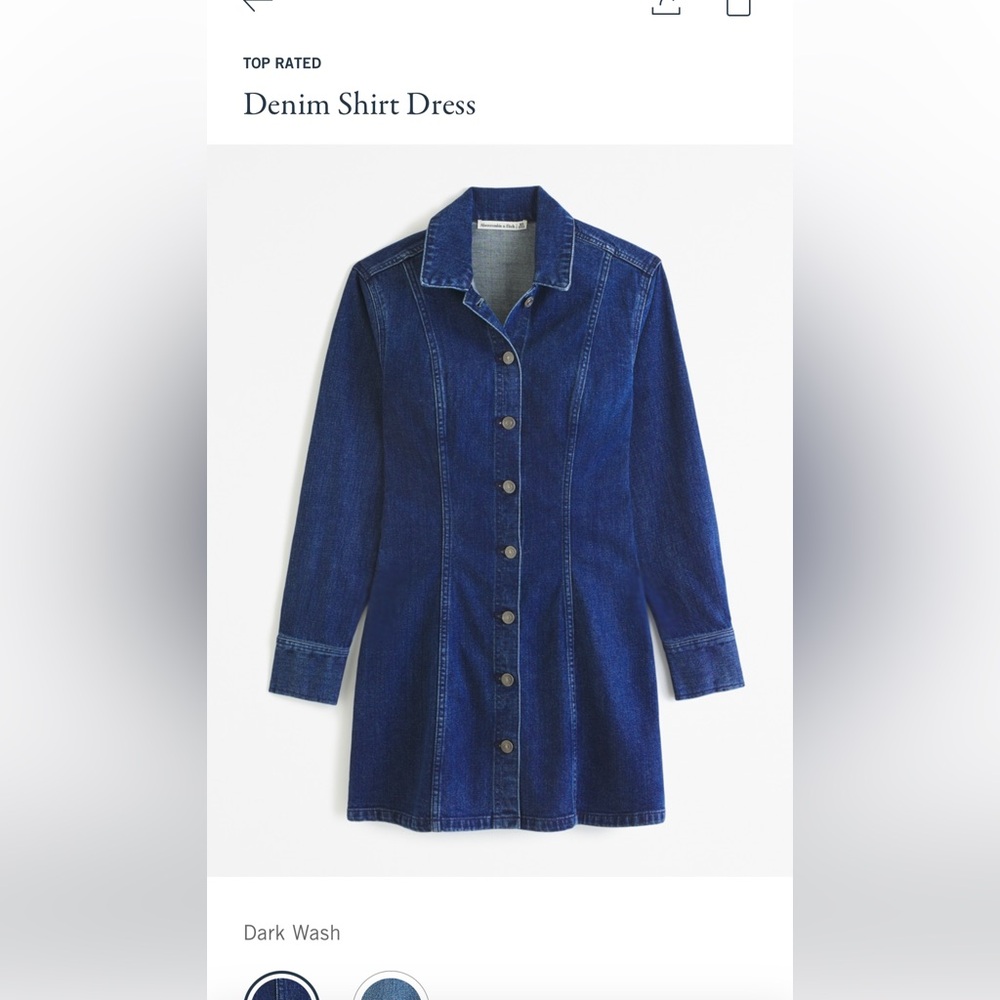 NWT Abercrombie Denim Shirt Dress Petite Size XL Blue